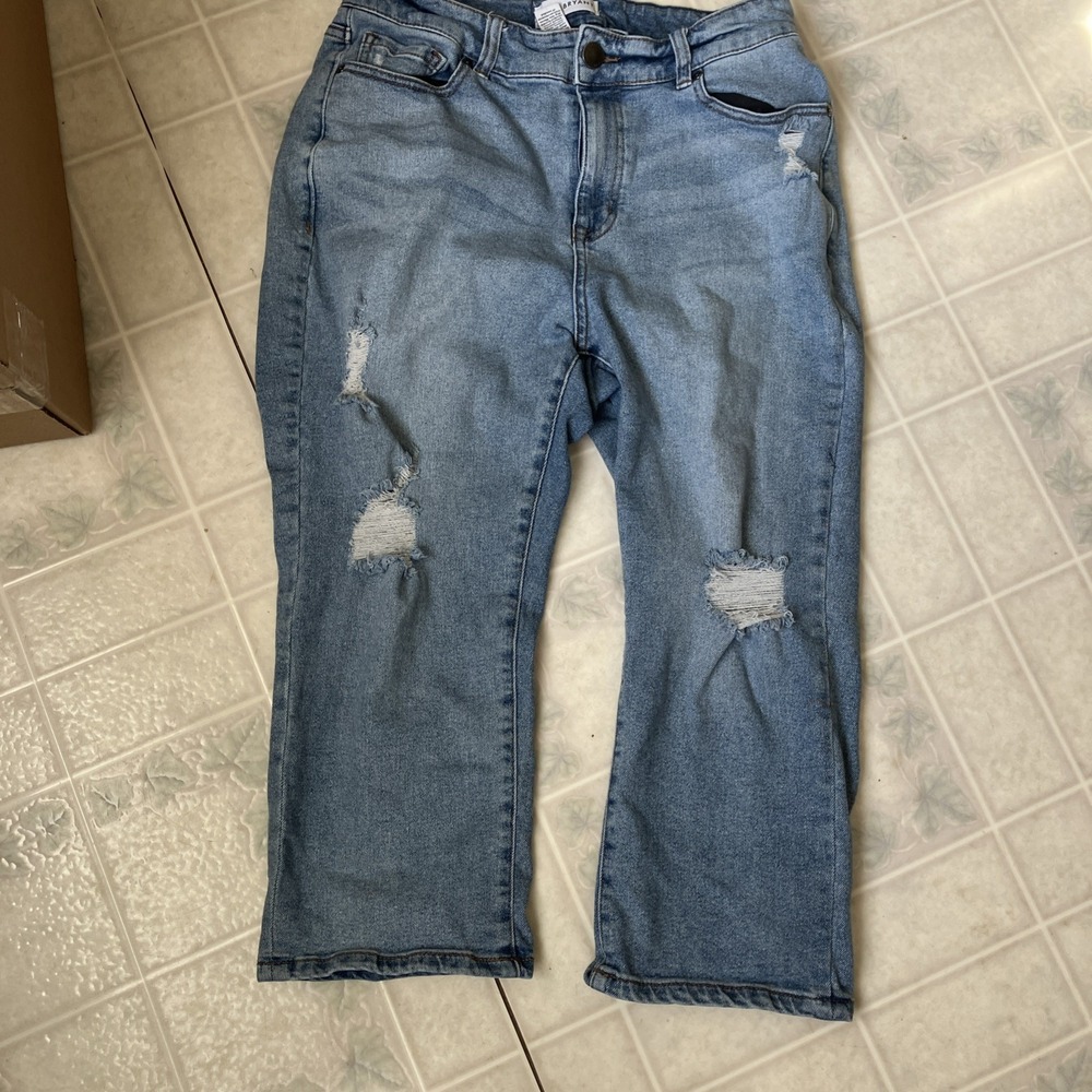 NWT‎ Lane Bryant Blue Denim Flex Magic Waistband  Pedal Capri Jean Size 14 Curvy